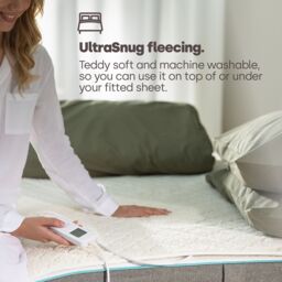 LIVIVO UltraSnug Teddy Fleece Electric Heated Underblanket - Super King with Dual Controls in Off-White - thumbnail 4