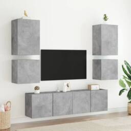 Berkfield Home TV Wall Cabinets 2 pcs Concrete Grey 40.5x30x40 cm Engineered Wood - thumbnail 4
