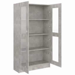 Berkfield Home Vitrine Cabinet Concrete Grey 82.5x30.5x150 cm Engineered Wood - thumbnail 5