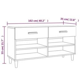Berkfield Home Shoe Cabinet White 102x35x55 cm Engineered Wood - Size: 102 x 35 x 55 cm - thumbnail 9