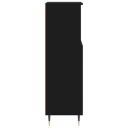 Berkfield Home Durable Bathroom Cabinet Black 30x30x100 cm Engineered Wood - Size: 30 x 30 x 100 cm - thumbnail 7