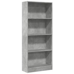 Berkfield Home Bookcase Concrete Grey 60x24x143 cm Engineered Wood - Size: 60 x 24 x 143 cm - thumbnail 2