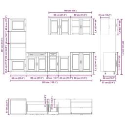 Berkfield Home 7 Piece Kitchen Cabinet Set Kalmar Grey Sonoma Engineered Wood - thumbnail 8