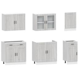 Berkfield Home 7 Piece Kitchen Cabinet Set Kalmar Grey Sonoma Engineered Wood - thumbnail 4