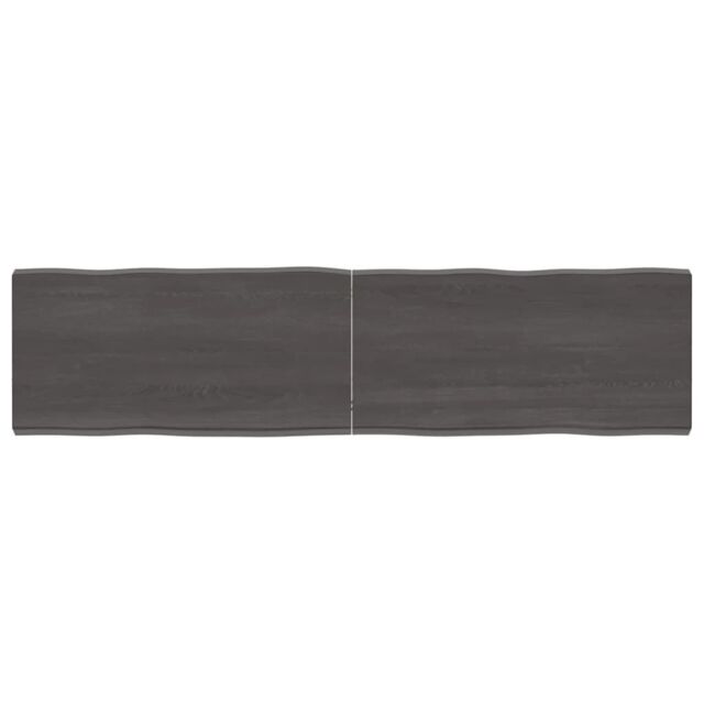 Berkfield Home Table Top Dark Grey 160x40x(2-6) cm Treated Solid Wood Live Edge in Brown - image 1