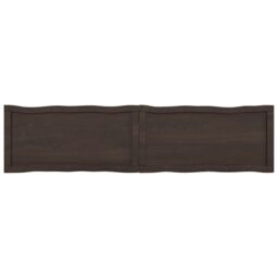 Berkfield Home Table Top Dark Grey 160x40x(2-6) cm Treated Solid Wood Live Edge in Brown - thumbnail 3