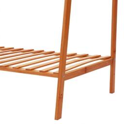 ERGOVEXA Wooden Clothes Rail Rack Garment Stand Corner Open Wardrobe in Brown - thumbnail 3