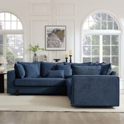 Home Detail Hayley Corner Sofa in Dark Blue - Size: Large - thumbnail 2
