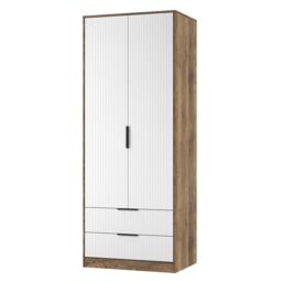 Ready Assembled 2 U Denver 2 Door 2 Drawer Wardrobe (Ready Assembled) in Dark Brown - thumbnail 4