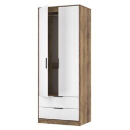 Ready Assembled 2 U Denver 2 Door 2 Drawer Wardrobe (Ready Assembled) in Dark Brown - thumbnail 6