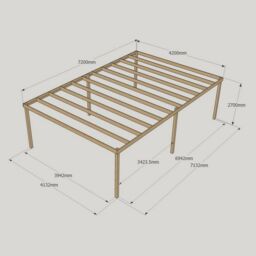 Rutland County Garden Furniture Ltd Garden Pergola 6 Posts - Wood - L420 x W720 x H270 cm - Rustic Brown - thumbnail 4