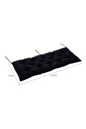 Living and Home 120cm W x 50cm D Waterproof Bench Seat Cushion in Black - Size: 120 cm W x 50 cm D - thumbnail 2