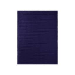 Voltico Luxury Ribbed Throw - Super Soft Polyester, 150 × 200 cm, Navy / Grey - Size: 150 cm x 200 cm - thumbnail 2