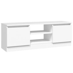 Berkfield Home TV Cabinet with Door White 102x30x36 cm - Size: 102 x 30 x 36 cm - thumbnail 2