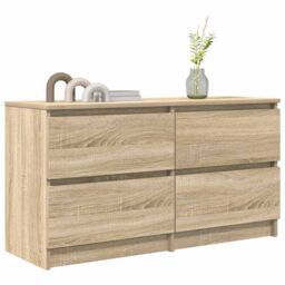 Berkfield Home TV Cabinet Sonoma Oak 100x35x54 cm Engineered Wood in Brown - Size: 100 x 35 x 54 cm - thumbnail 4