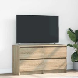 Berkfield Home TV Cabinet Sonoma Oak 100x35x54 cm Engineered Wood in Brown - Size: 100 x 35 x 54 cm - thumbnail 1