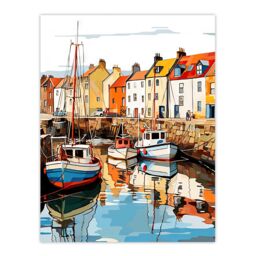 Artery8 Scotland Fishing Harbour Boats Acrylic Artwork Anstruther Harbour Fife 1965 Unframed Wall Art Print Poster Home Decor Premium - thumbnail 1