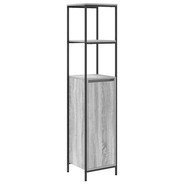 Berkfield Home Bathroom Cabinet with Shelves Grey Sonoma 36x35x165 cm - Size: 36 x 35 x 165 cm - image 1
