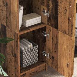 Berkfield Home Modern Brown Sideboard Old wood Wood veneer Compact Brown Sideboard - thumbnail 4
