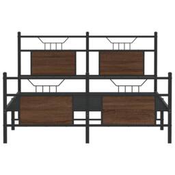 Berkfield Home Bed Frame without Mattress Brown Oak 140x200 cm Engineered Wood - thumbnail 6
