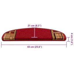Berkfield Home Stair Mats Self-adhesive 5 pcs 65x21x4 cm Red - Size: Medium - thumbnail 8