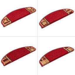 Berkfield Home Stair Mats Self-adhesive 5 pcs 65x21x4 cm Red - Size: Medium - thumbnail 6