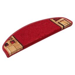 Berkfield Home Stair Mats Self-adhesive 5 pcs 65x21x4 cm Red - Size: Medium - thumbnail 3