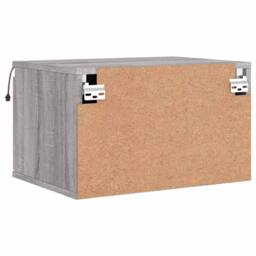 Berkfield Home Durable Wall-mounted Bedside Cabinet with LED Lights Grey Sonoma - thumbnail 9