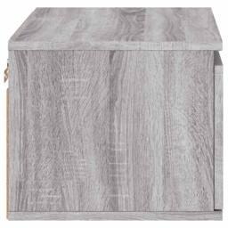 Berkfield Home Durable Wall-mounted Bedside Cabinet with LED Lights Grey Sonoma - thumbnail 8
