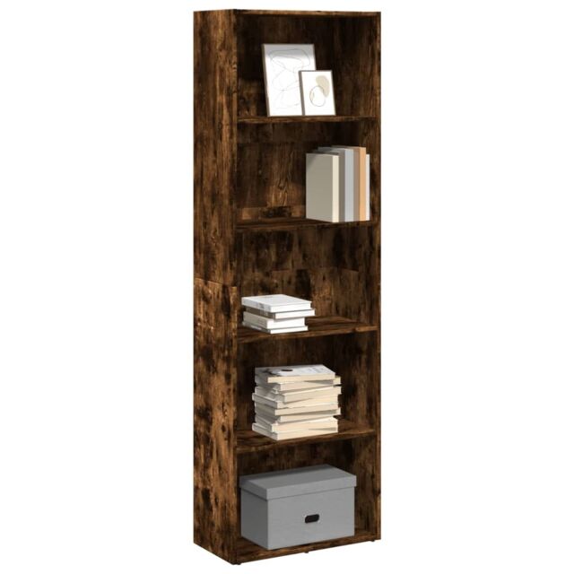 Berkfield Home Bookcase Smoked Oak 60x30x189 cm Engineered Wood in Brown - Size: 60 x 30 x 189 cm - image 1