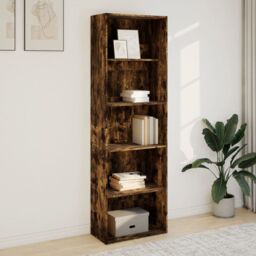 Berkfield Home Bookcase Smoked Oak 60x30x189 cm Engineered Wood in Brown - Size: 60 x 30 x 189 cm - thumbnail 3