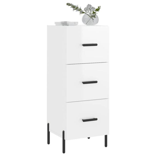 Berkfield Home Sideboard High Gloss White 34.5x34x90 cm Engineered Wood - image 1