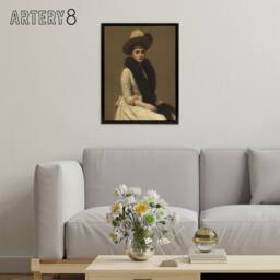 "Artery8 Artists Niece Sonia Portrait Latour Black Framed Canvas Wall Art Print in Brown - Size: W18"" x H24""" - thumbnail 3