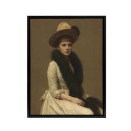 "Artery8 Artists Niece Sonia Portrait Latour Black Framed Canvas Wall Art Print in Brown - Size: W18"" x H24""" - thumbnail 1