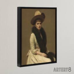 "Artery8 Artists Niece Sonia Portrait Latour Black Framed Canvas Wall Art Print in Brown - Size: W18"" x H24""" - thumbnail 2