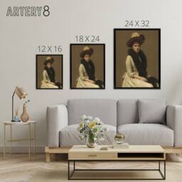 "Artery8 Artists Niece Sonia Portrait Latour Black Framed Canvas Wall Art Print in Brown - Size: W18"" x H24""" - thumbnail 4