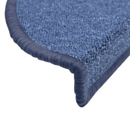Berkfield Home Carpet Stair Treads 15 pcs Blue 56x17x3 cm - Size: Medium - thumbnail 6