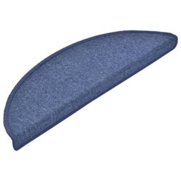 Berkfield Home Carpet Stair Treads 15 pcs Blue 56x17x3 cm - Size: Medium - thumbnail 3