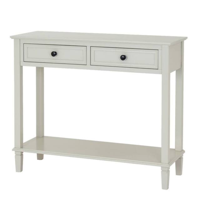 Lemon Pavilion Furniture and Decor Belmont Collection 2 Drawer Console Table - L33 x W90 x H80 cm - White