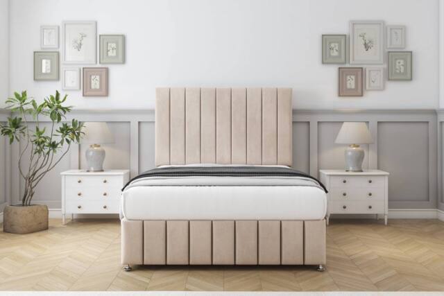 "Sloomy California Naples Divan Set 4 Drawers-26"" Headboard-Footboard in Bronze - Size: Super King" - image 1