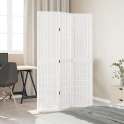 Berkfield Home Room Divider 3 Panels White Solid Wood Paulownia - thumbnail 3