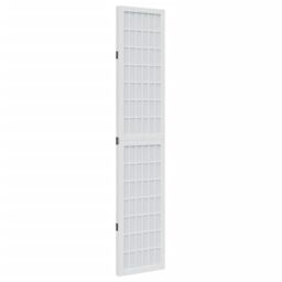 Berkfield Home Room Divider 3 Panels White Solid Wood Paulownia - thumbnail 5