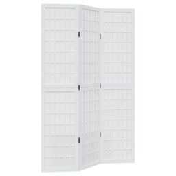 Berkfield Home Room Divider 3 Panels White Solid Wood Paulownia - thumbnail 2