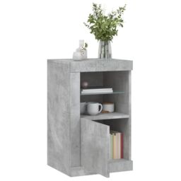 Berkfield Home Side Cabinet with LED Lights Concrete Grey Engineered Wood - thumbnail 5