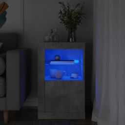 Berkfield Home Side Cabinet with LED Lights Concrete Grey Engineered Wood