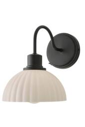 ValueLights Bourton Cream Ribbed Dome Wall Light in Black - thumbnail 6