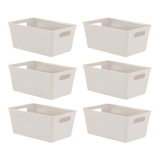 simpa 4L Plastic Studio Organiser Trays with Handles - Set of 6 in Taupe - image 1