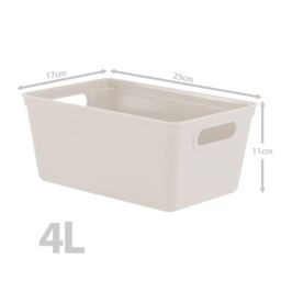 simpa 4L Plastic Studio Organiser Trays with Handles - Set of 6 in Taupe - thumbnail 4