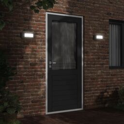 Berkfield Home Outdoor Wall Lights 2pcs Black Stainless Steel - thumbnail 3