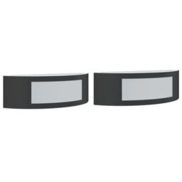 Berkfield Home Outdoor Wall Lights 2pcs Black Stainless Steel - thumbnail 2